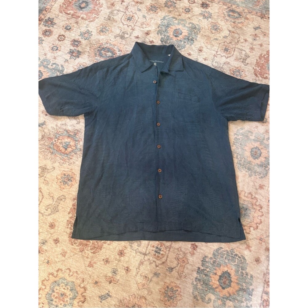 Silk Tommy Bahama Short Sleeve Button-Up Camp Shirt Resort